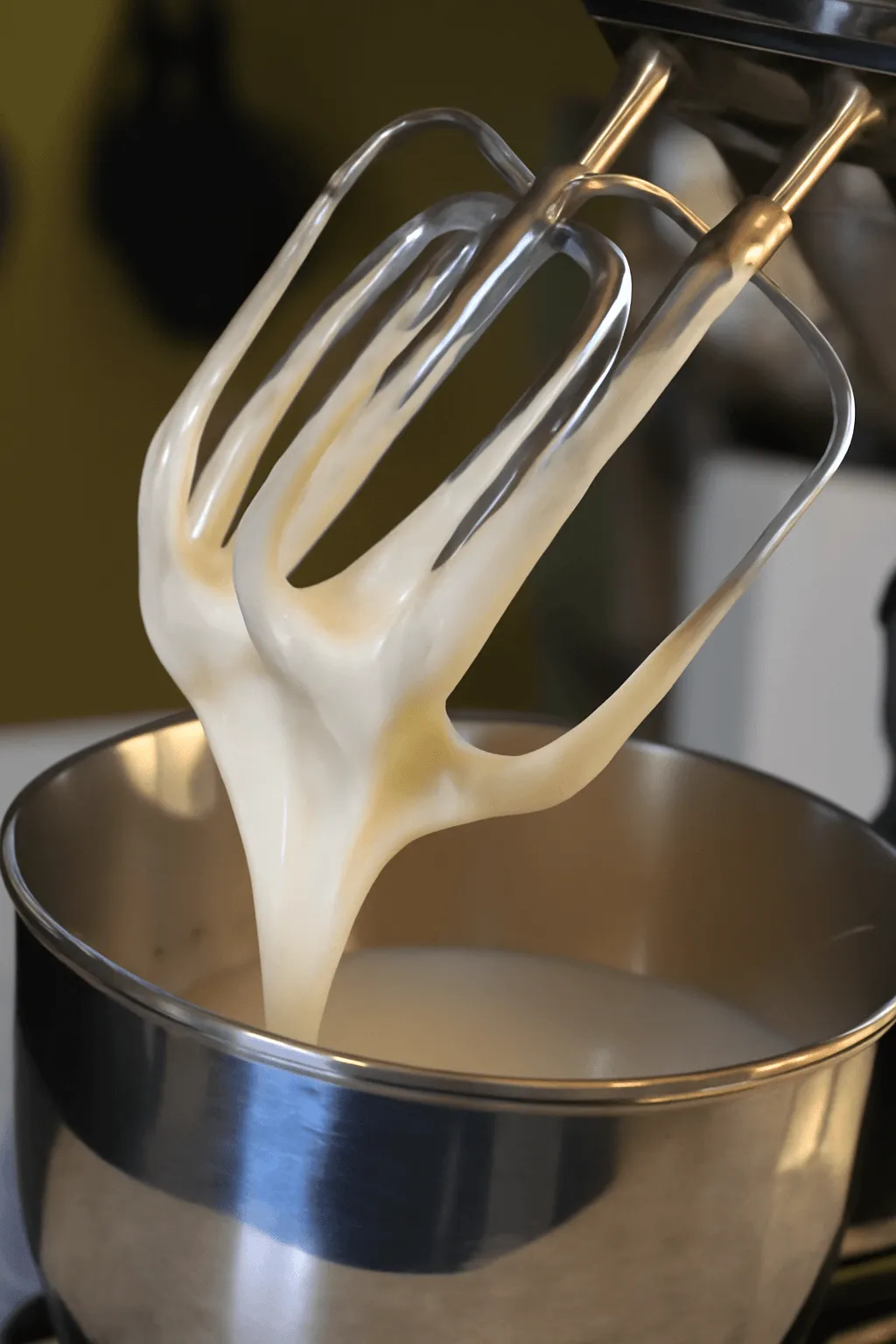 Whipping creamed honey in a stand mixer