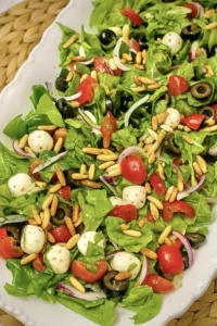 Fresh lemon arugula salad served on a plate