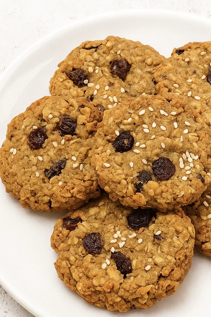 Closer look at no bake peanut butter oatmeal cookies showing texture