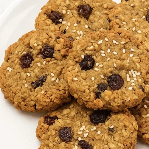 Closer look at no bake peanut butter oatmeal cookies showing texture