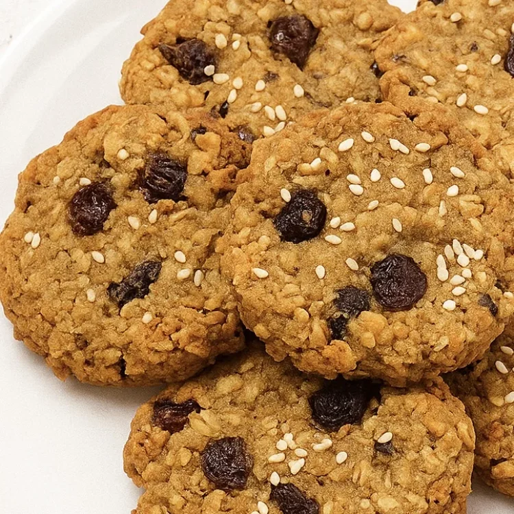 Closer look at no bake peanut butter oatmeal cookies showing texture